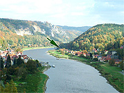 Blick ins Elbtal mit Pötzscha und Stadt Wehlen